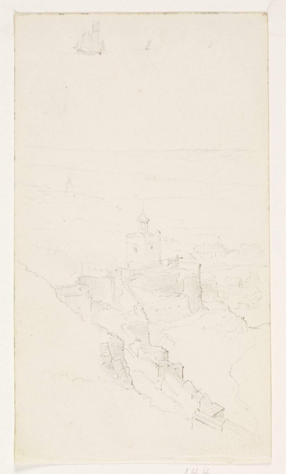 Topographical drawing, A.W.N. Pugin, 1840-52