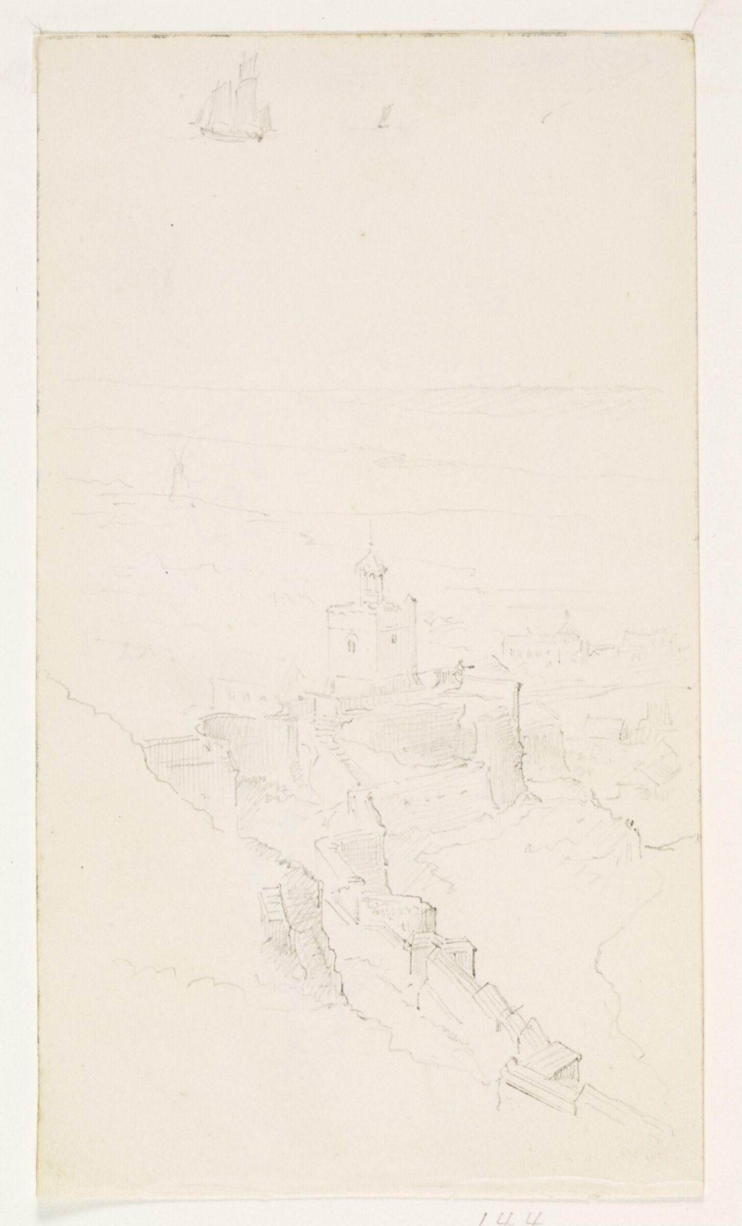 Topographical drawing, A.W.N. Pugin, 1840-52