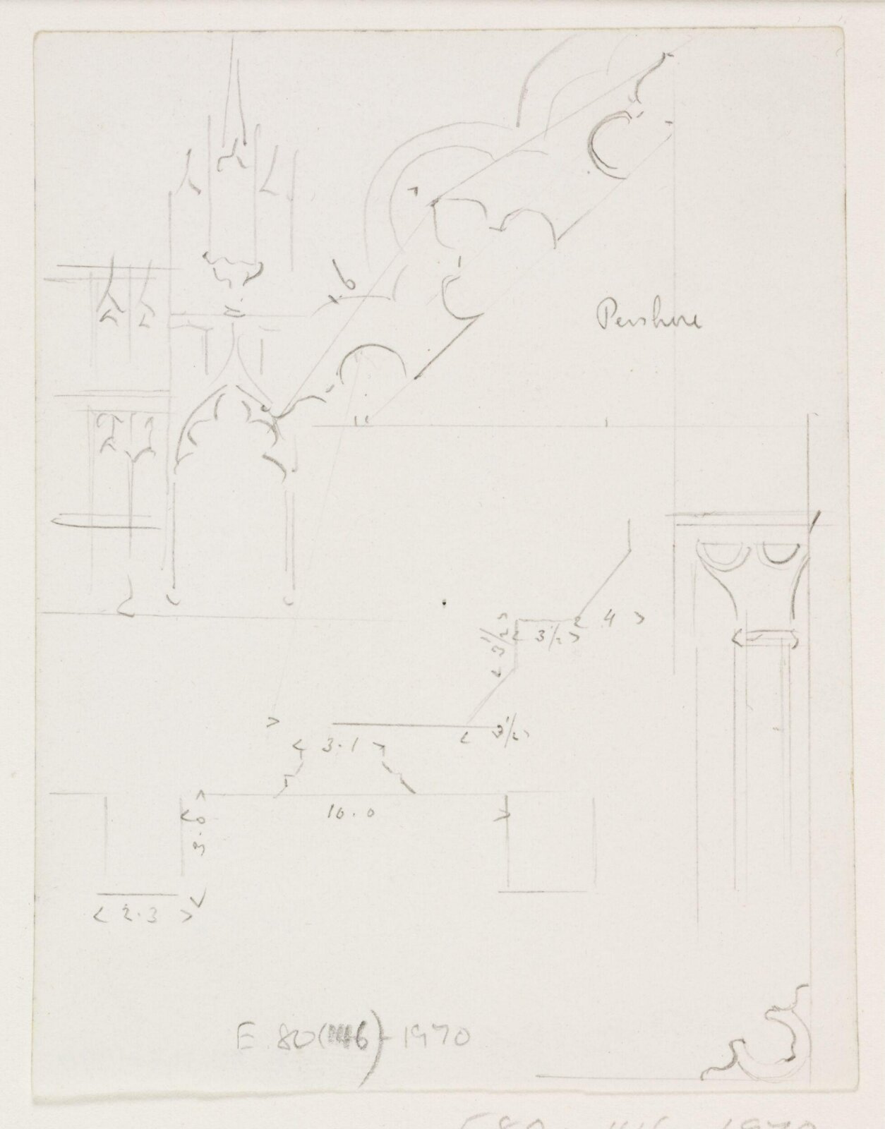 Drawing, A.W.N. Pugin, 1840-52