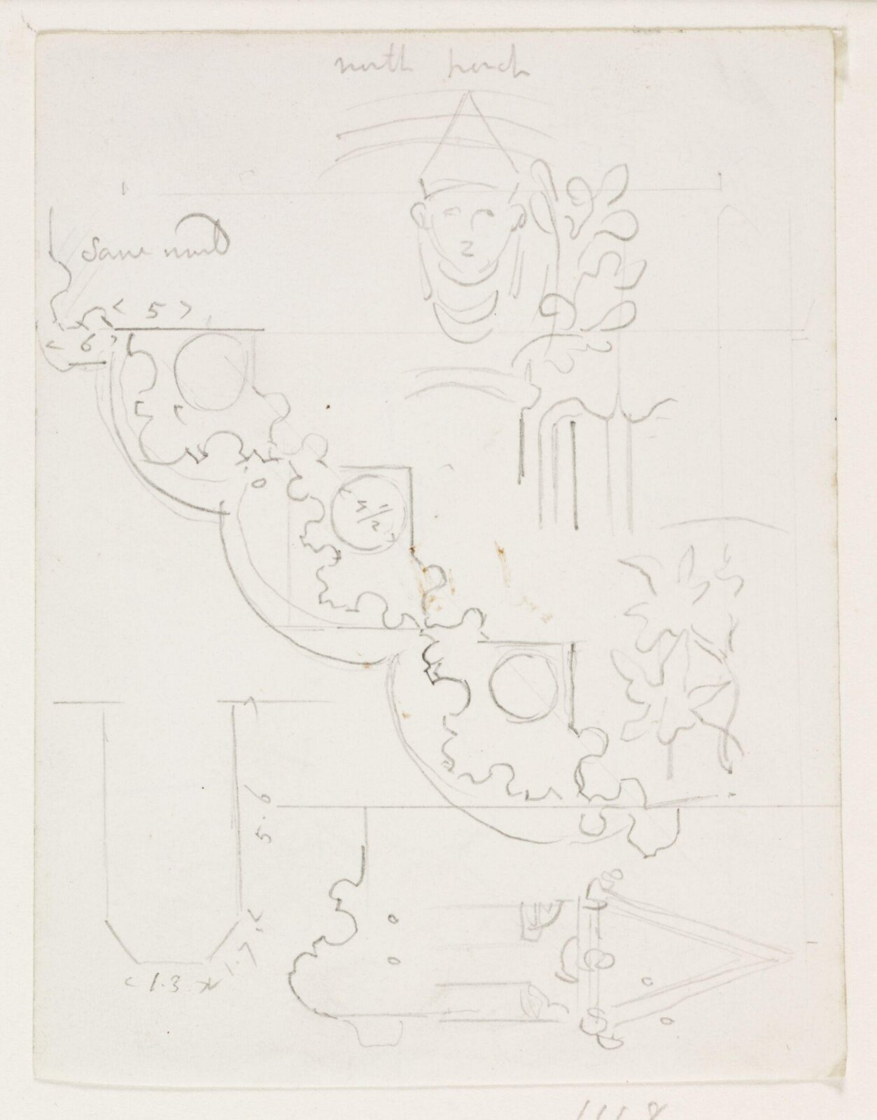 Drawing, A.W.N. Pugin, 1840-52