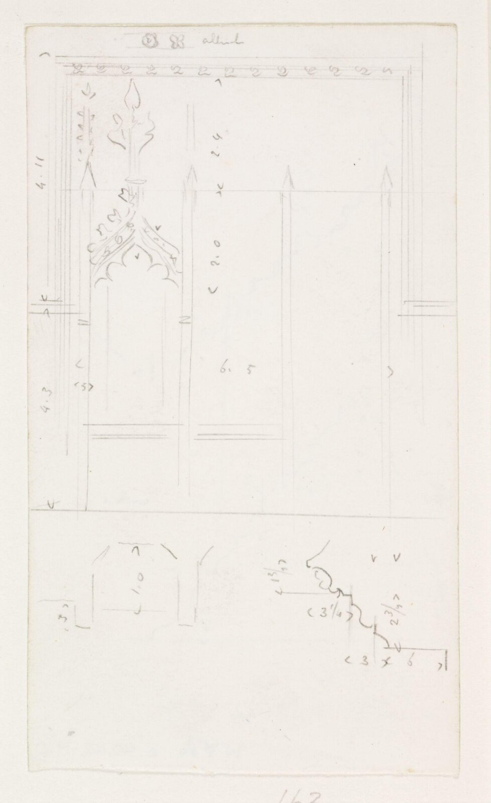 Drawing, A.W.N. Pugin, 1840-52