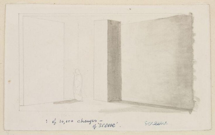 Design for the stage setting of the ghost scene in Hamlet top image