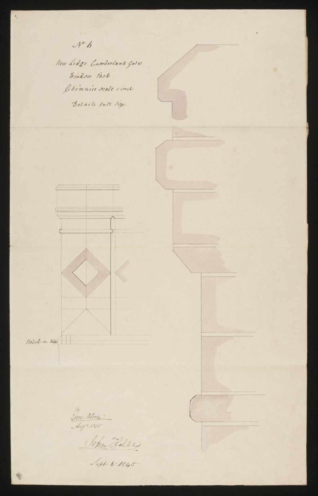 Drawing, Edward Blore, 1845