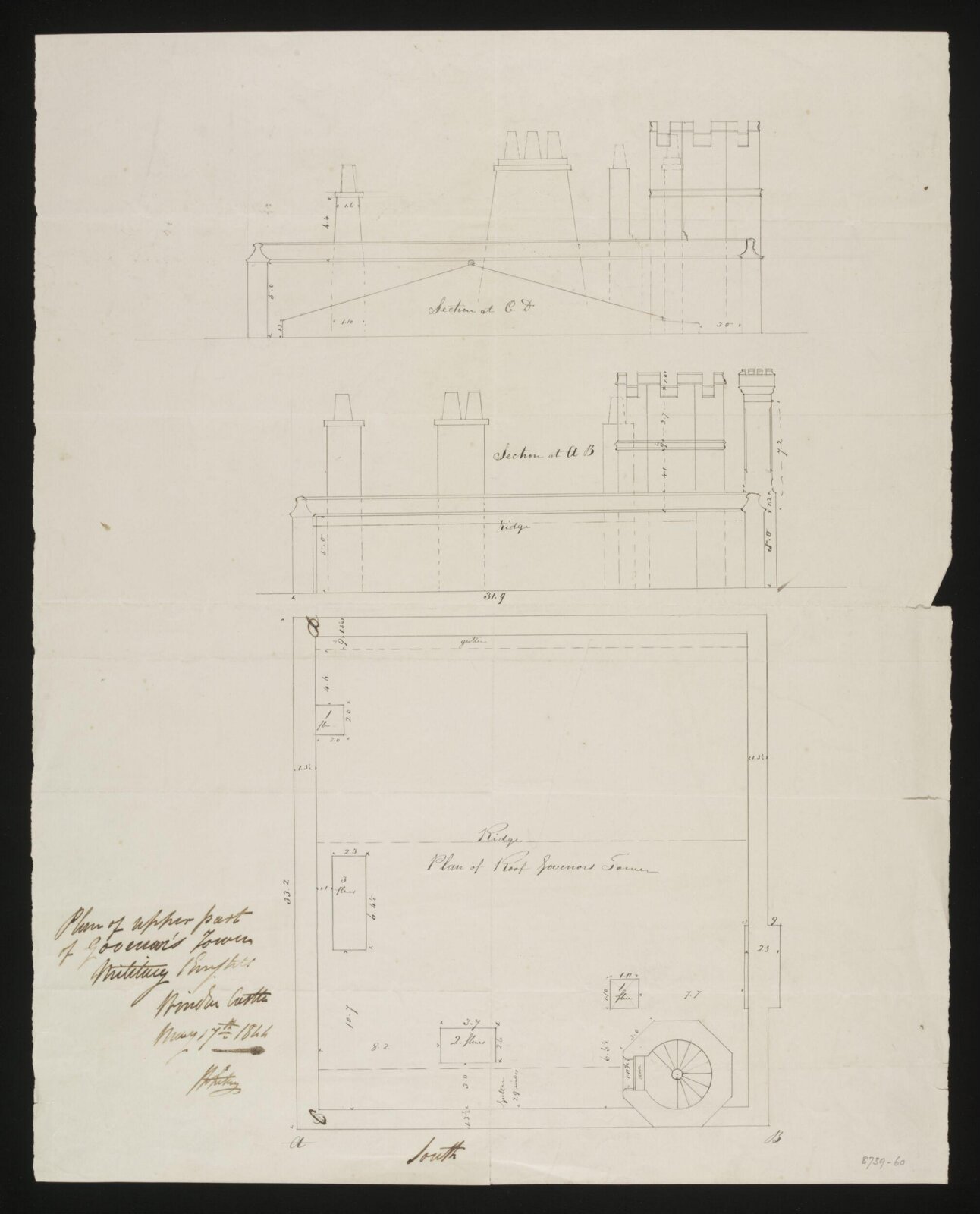 Drawing, Edward Blore, 17/05/1844