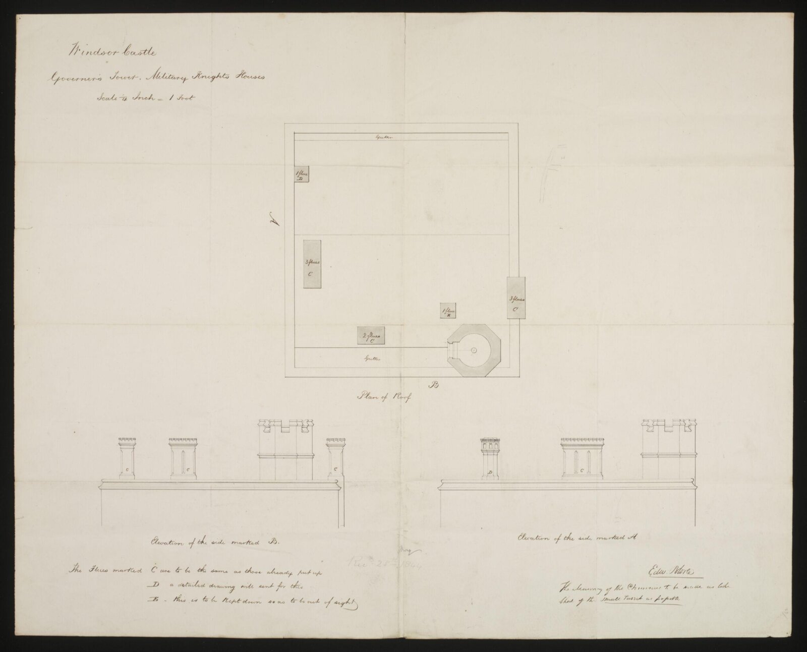 Drawing, Edward Blore, 1844
