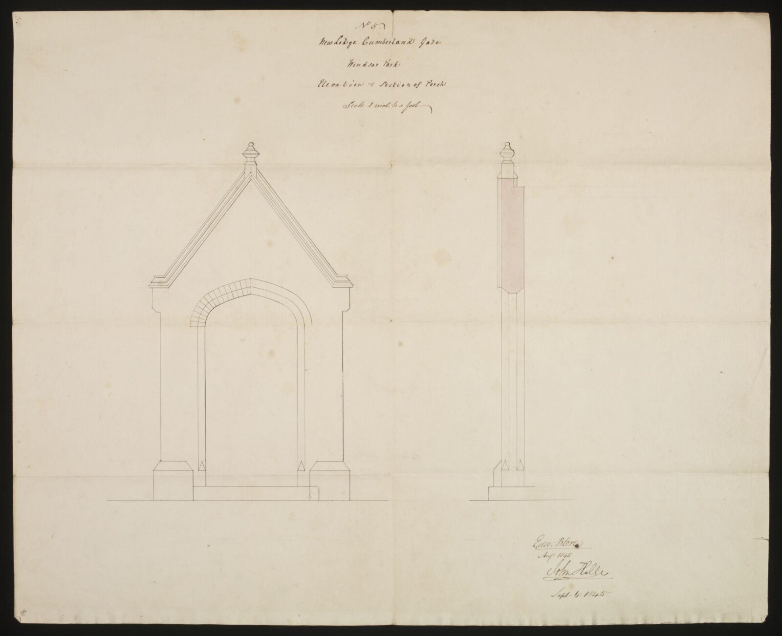 Drawing, Edward Blore, 1845