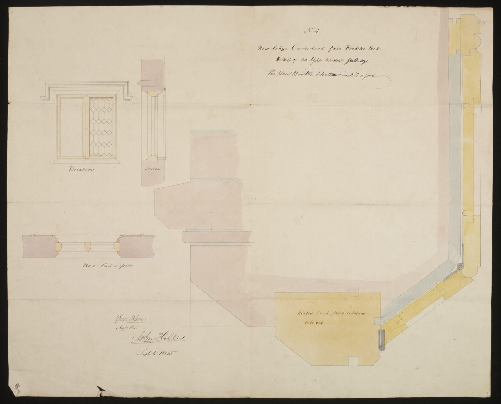 Drawing, Edward Blore, 1845