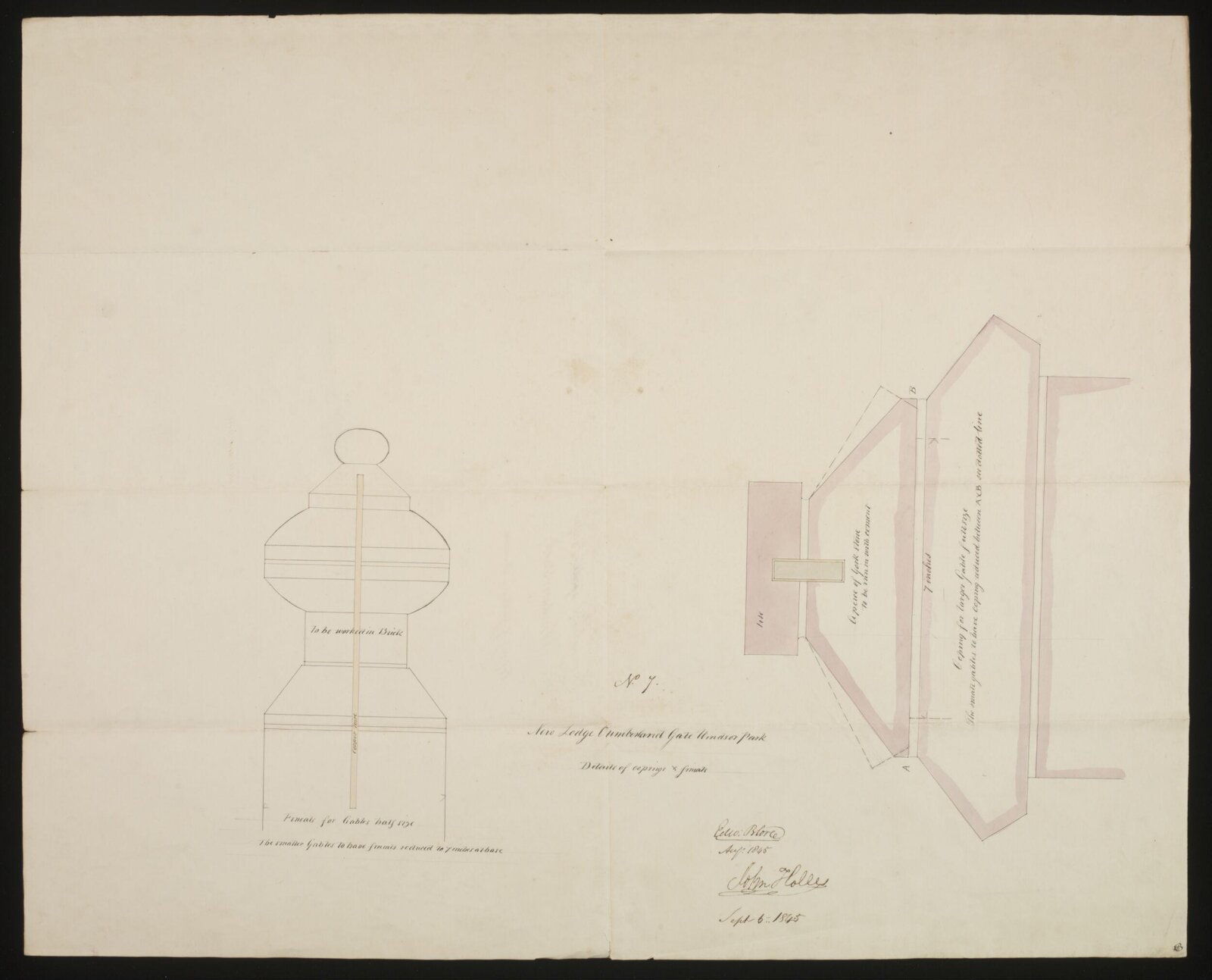 Drawing, Edward Blore, 1845
