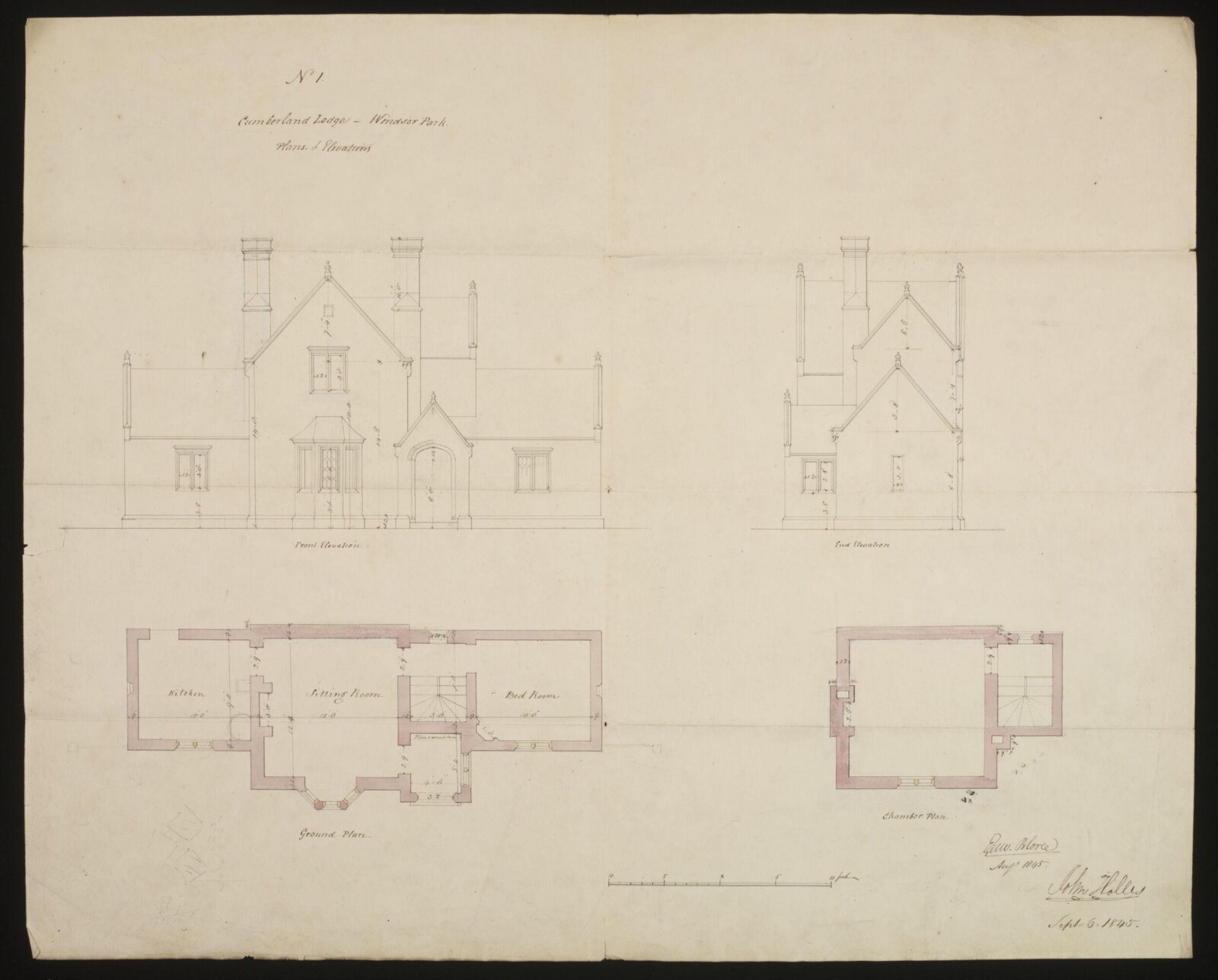 Drawing, Edward Blore, 1845