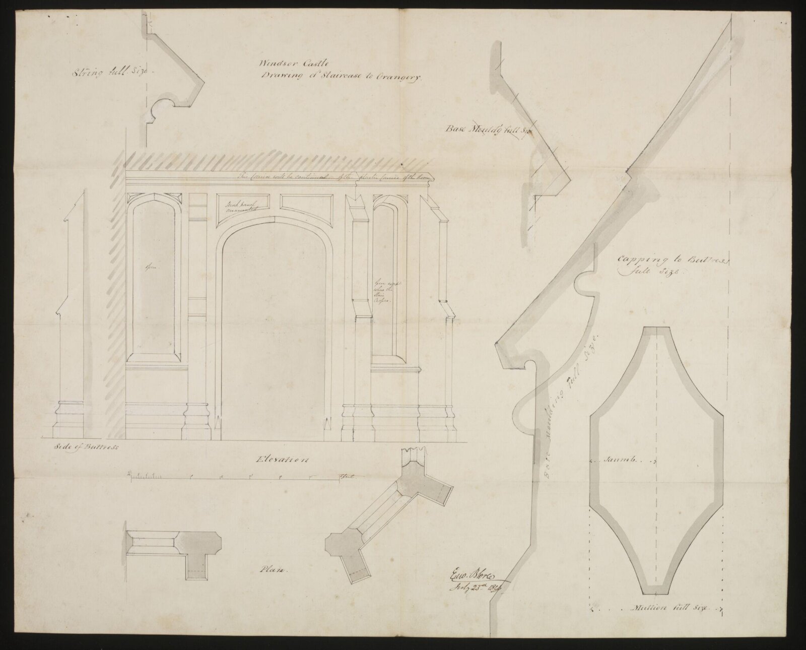 Drawing, Edward Blore, 23/07/1846