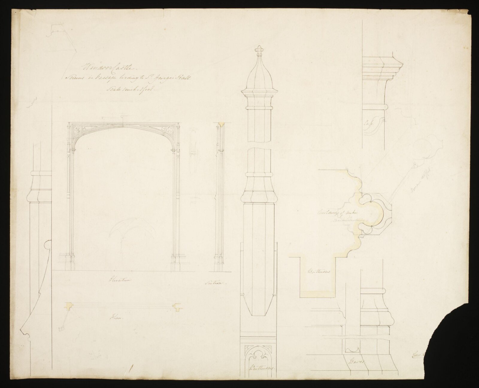Drawing, Edward Blore, c. 1840s