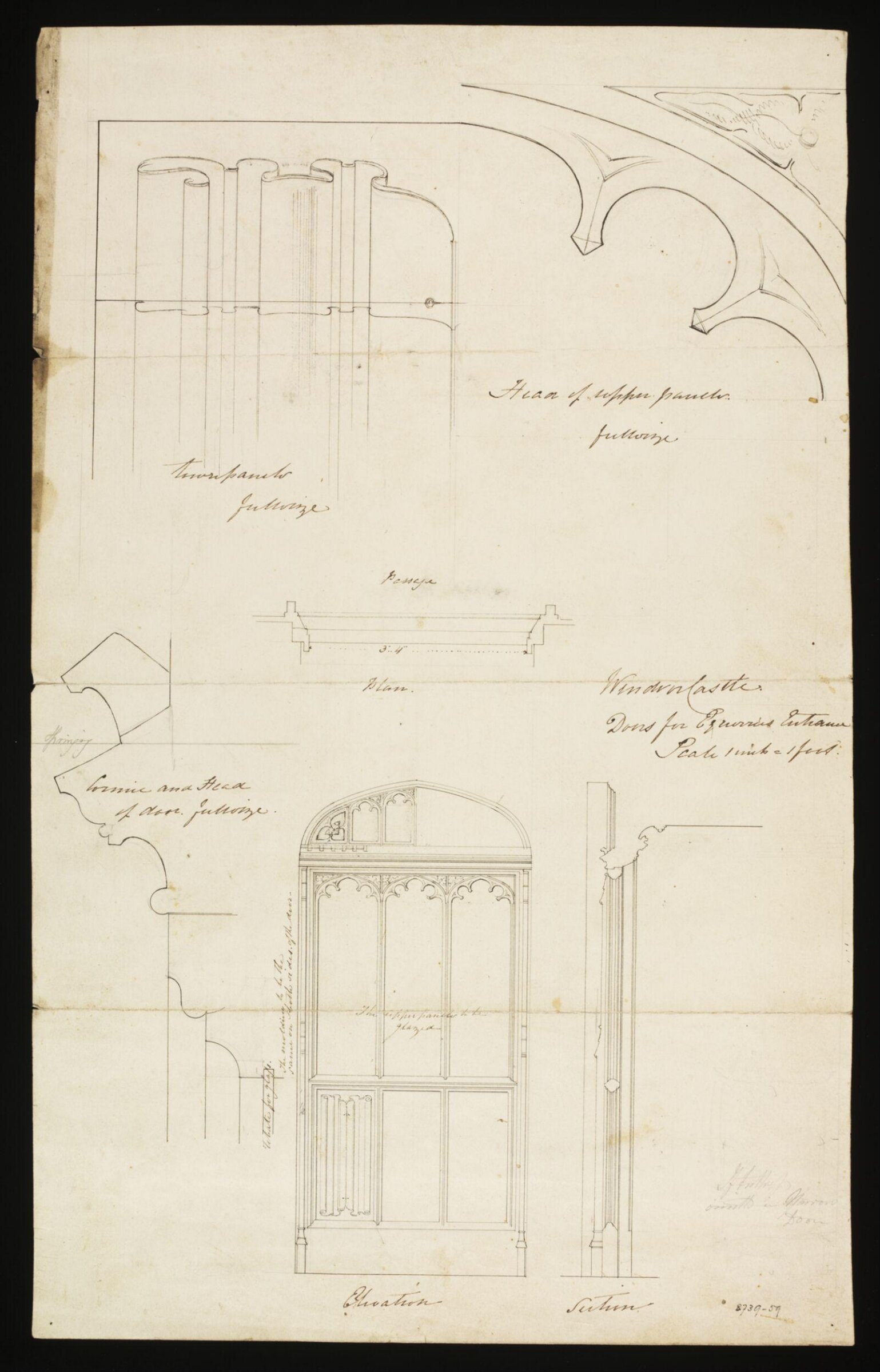 Drawing, Edward Blore, c. 1840s