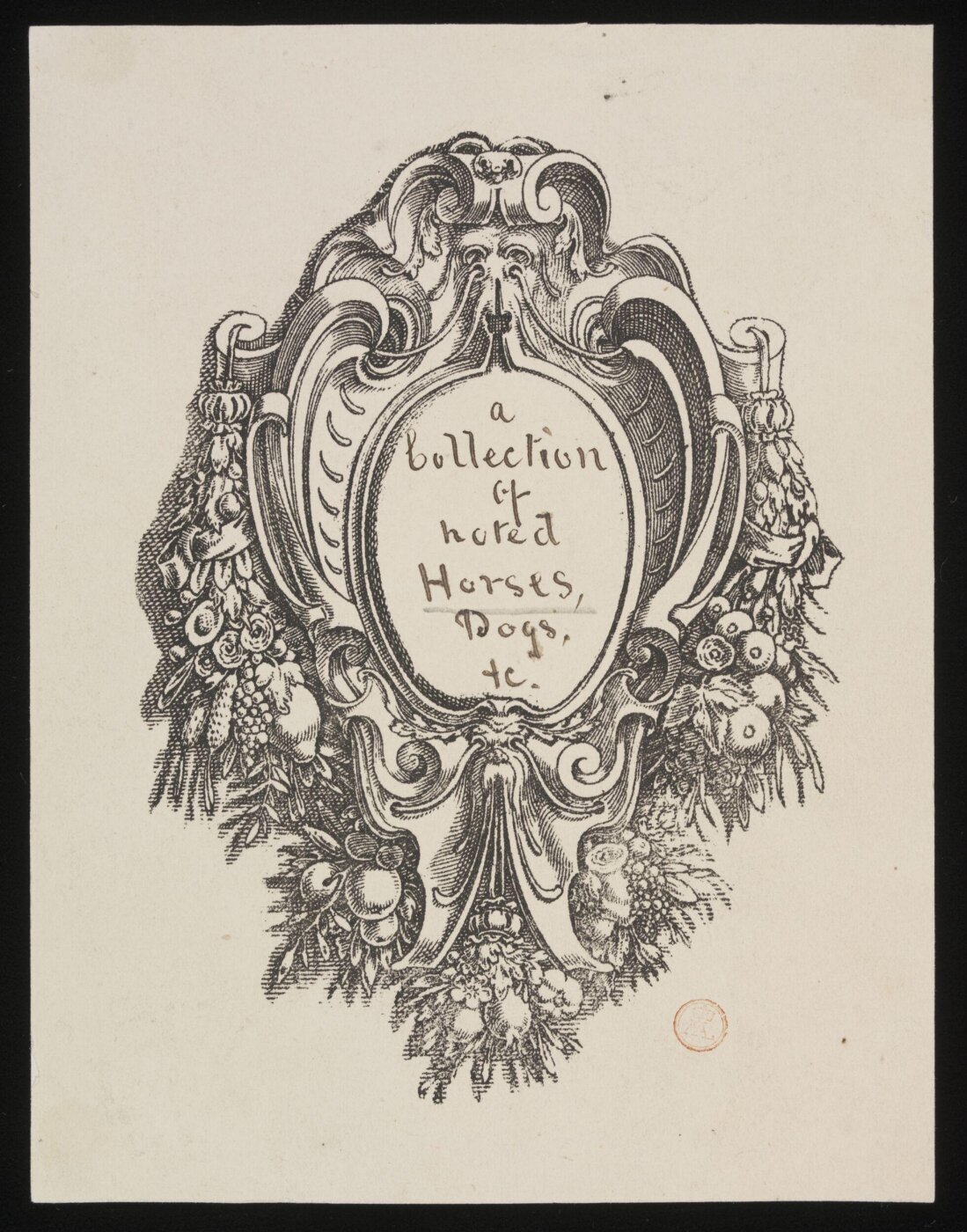 Unknown, A Collection of [noted?] Horses, Dogs, +c.