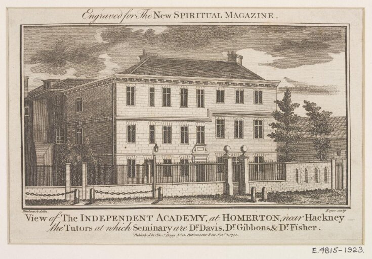 View of the Independent Academy at Homerton, near Hackney, the Tutors at which Seminary are Dr Davis, Dr Gibbons & Dr Fisher top image
