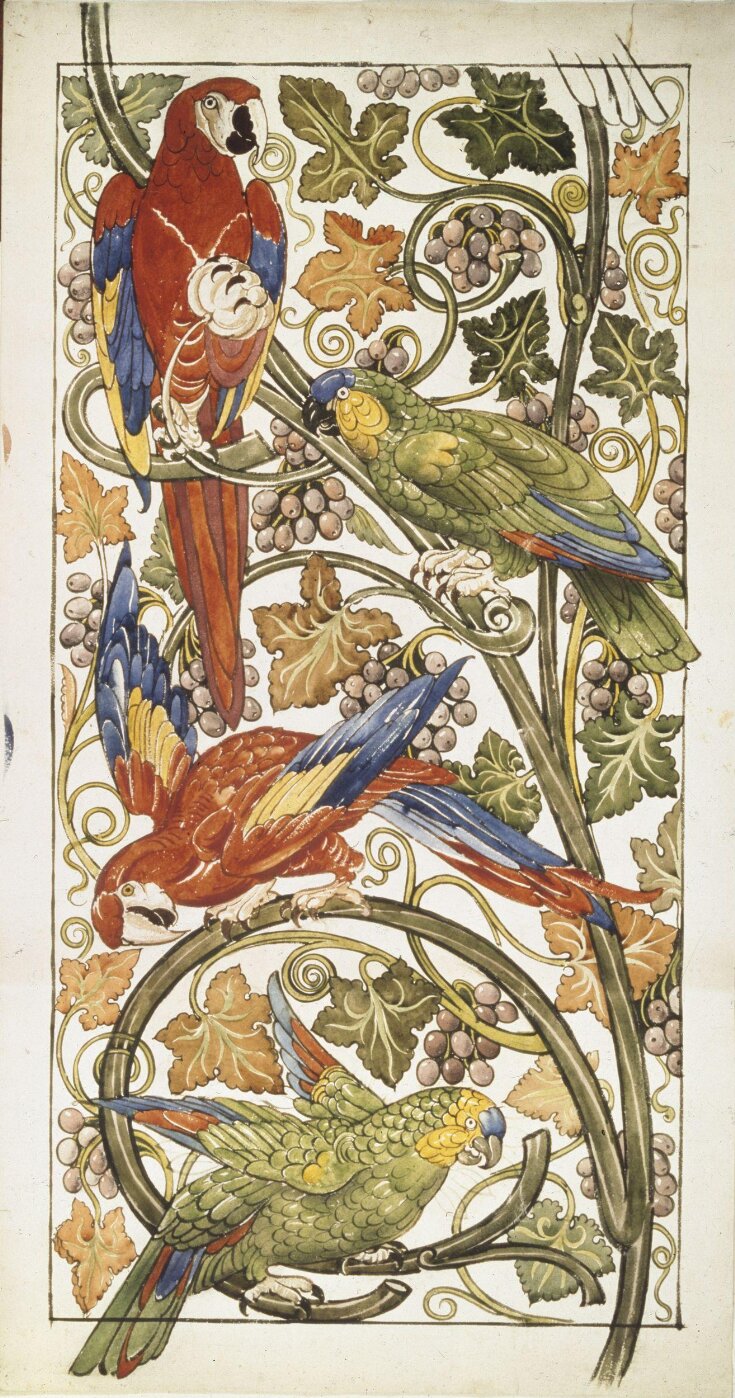 Design for a tile panel with parrots top image