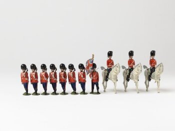 Scots Guards with colours and pioneers