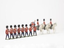 Scots Guards with colours and pioneers thumbnail 1