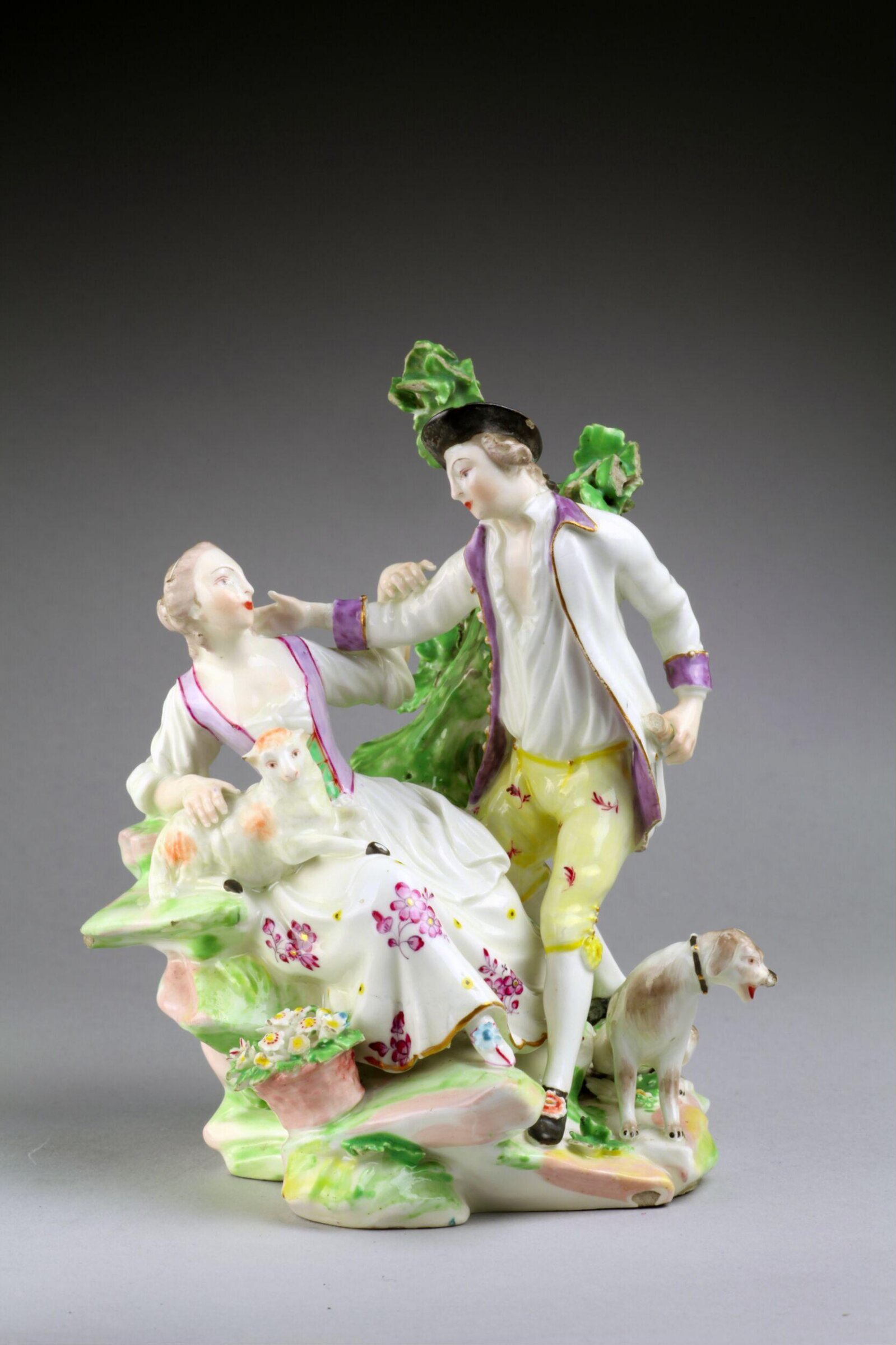 Pastoral group with dog and lamb, William Duesbury & Co., ca. 1770-1784