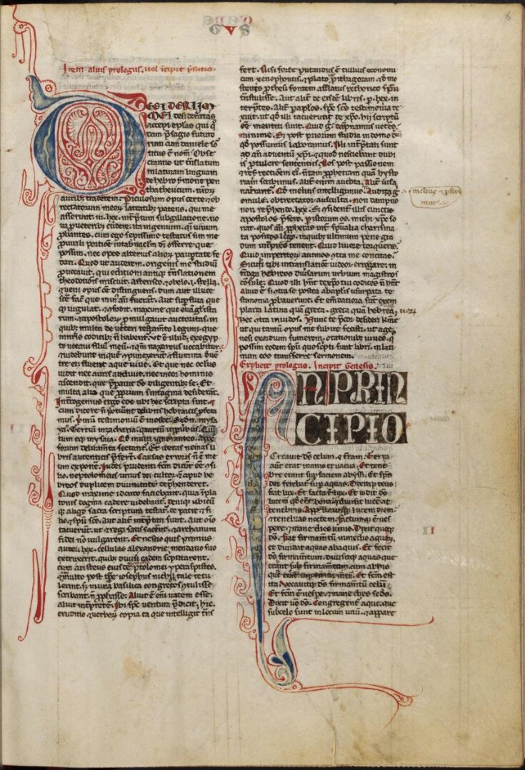 Bible, with prologues and Interpretation of Hebrew names, in Latin top image