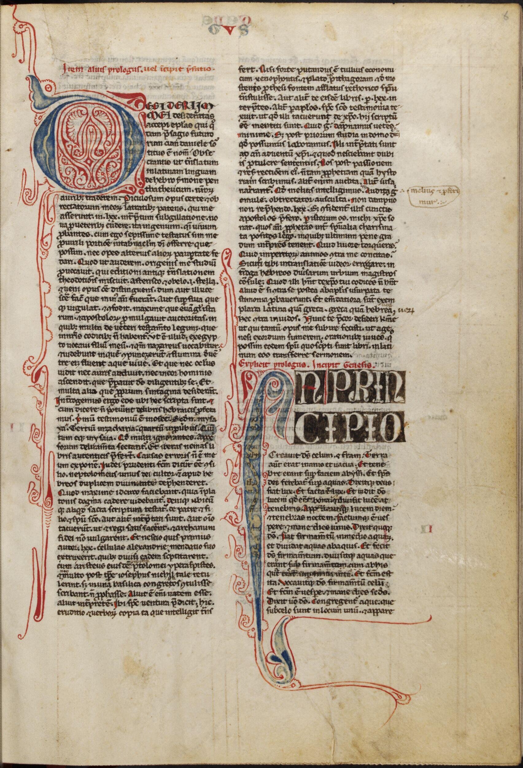 Bible, with prologues and Interpretation of Hebrew names, in Latin