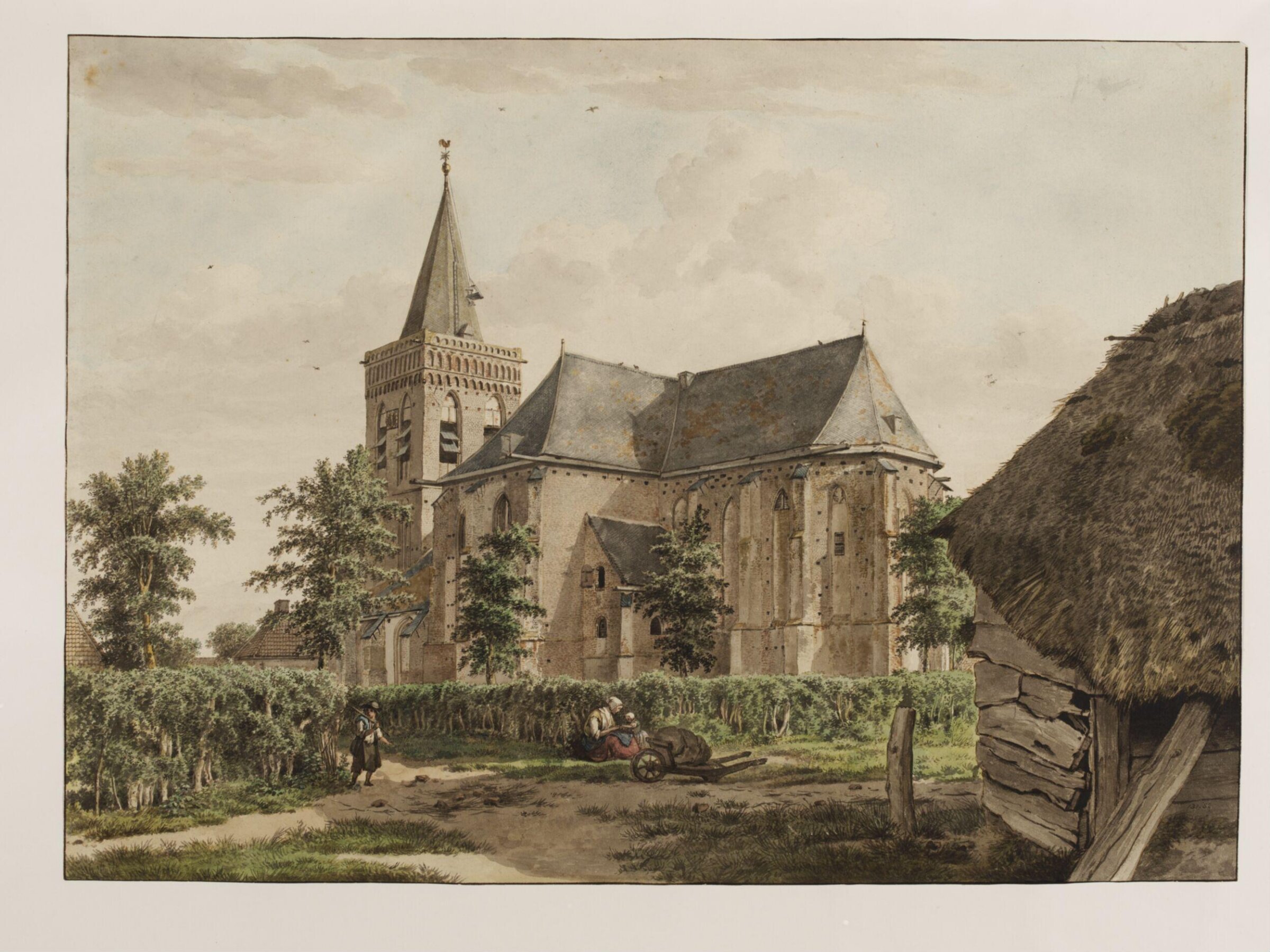View of the Oude Kerk at Ede in Gelderland, Wybrand Hendricks, ca. 1770-1830