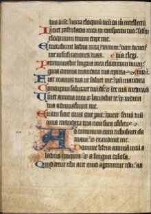 Psalter, known as the 'Kinloss', 'Boswell' or 'Auchinleck' psalter thumbnail 1
