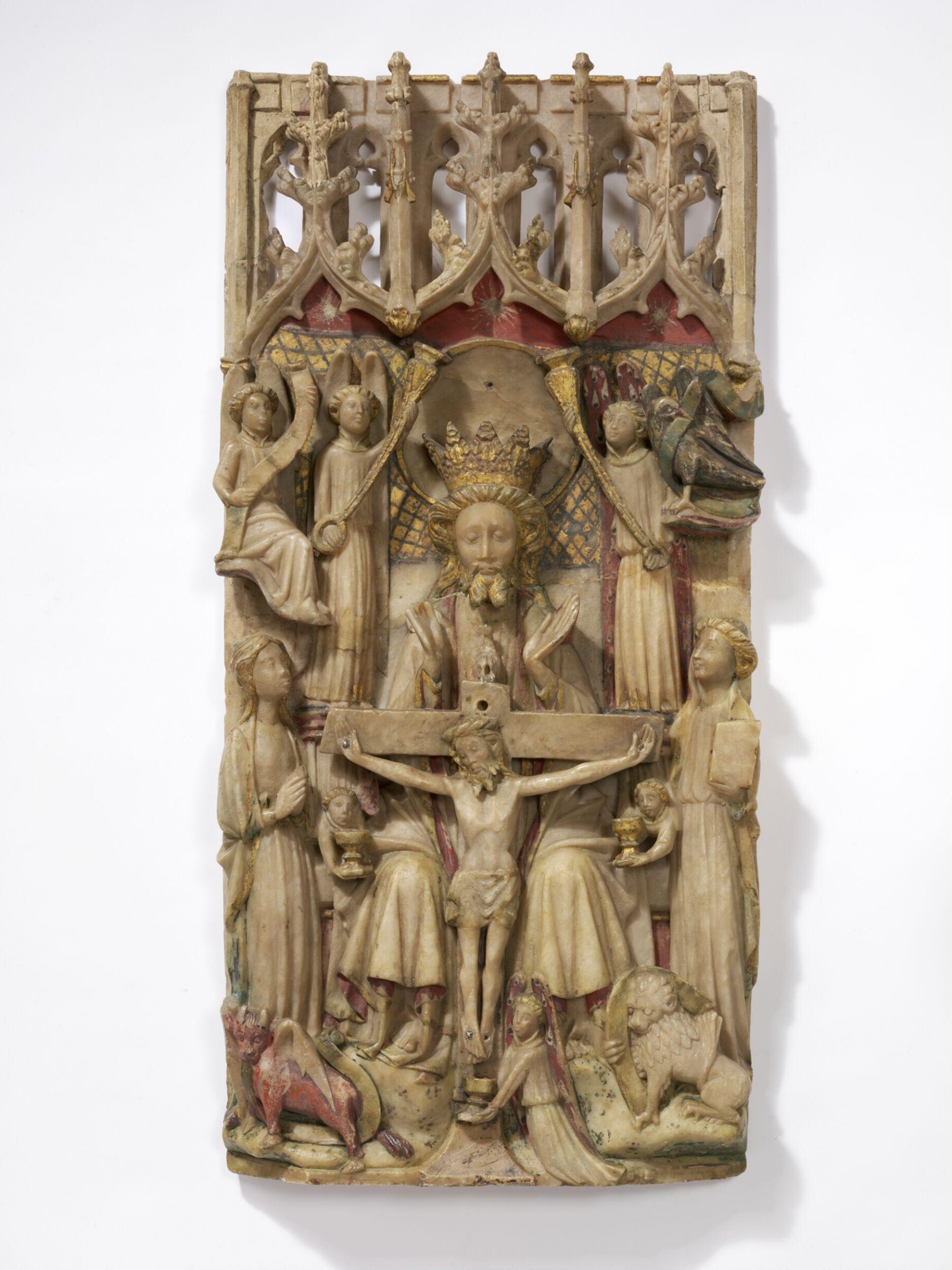 Trinity with the Virgin and St John and symbols of the four Evangelists, late 15th century