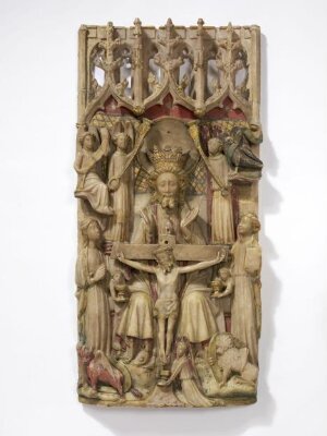 Trinity with the Virgin and St John and symbols of the four Evangelists, late 15th century