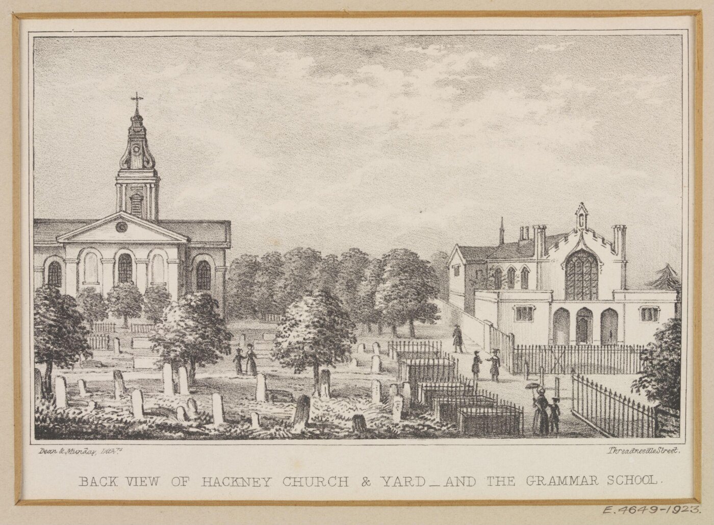 Unknown, Back View of Hackney Church & Yard and the Grammar School