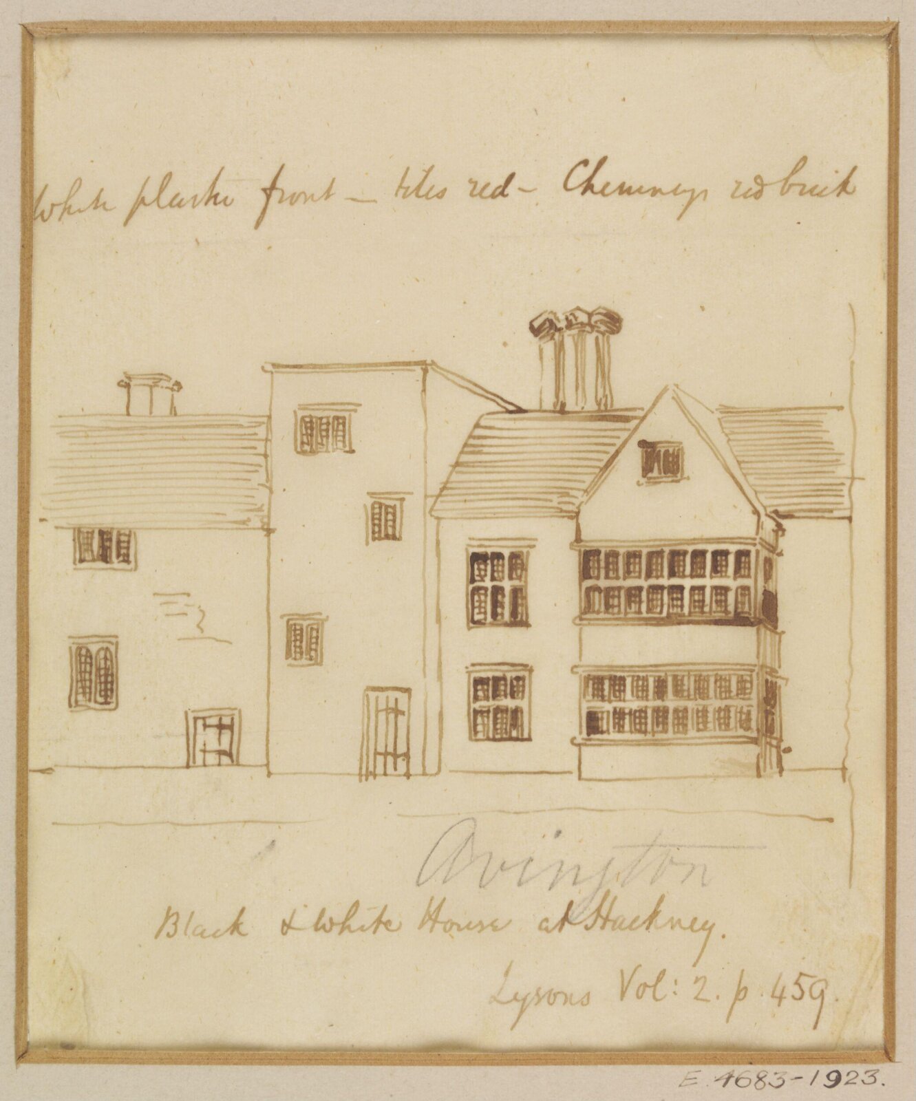Black and White House at Hackney, ca. 1800