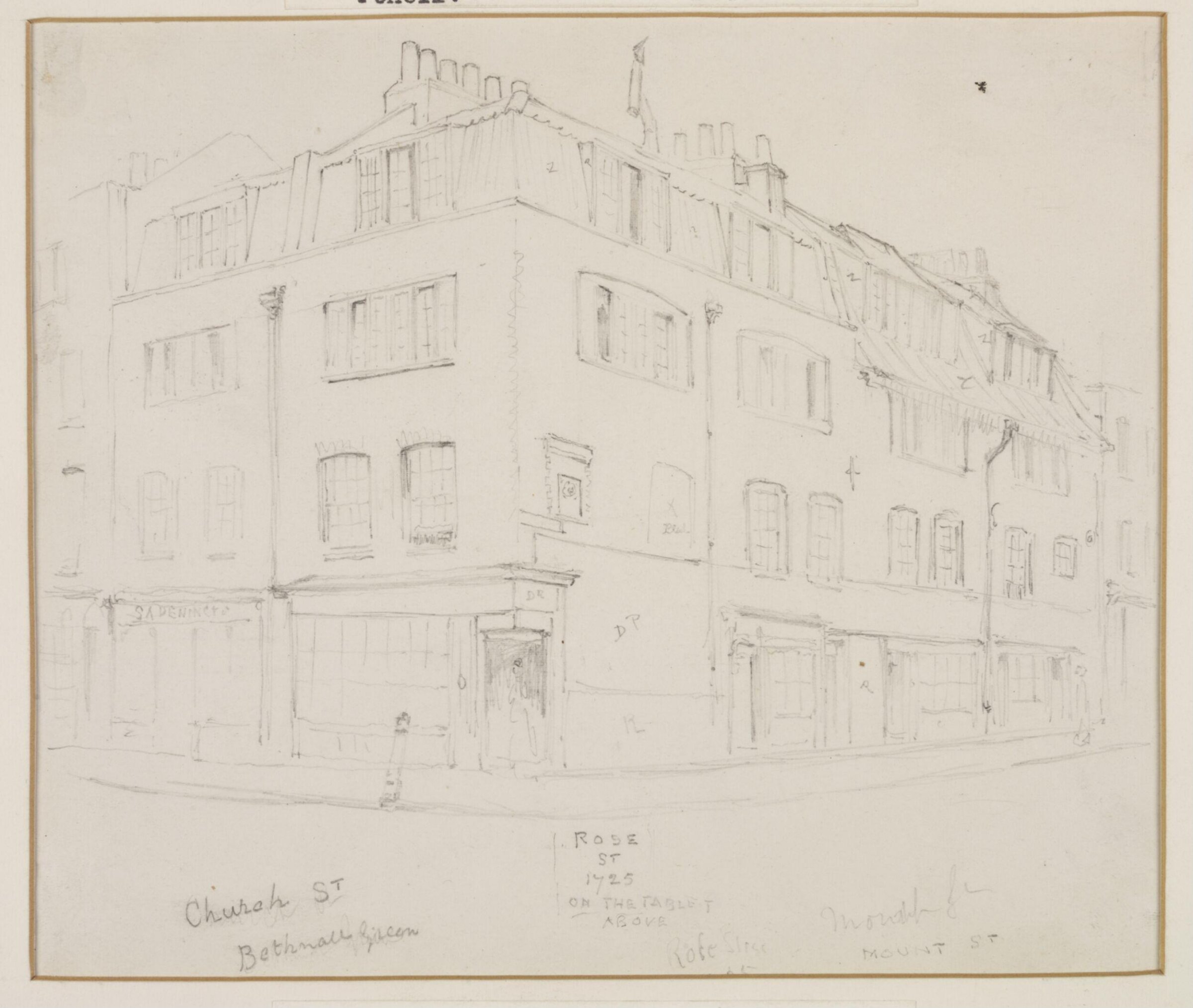 Corner of Rose Street and Church Street, Bethnal Green, Thomas Hosmer Shepherd, ca. 1830