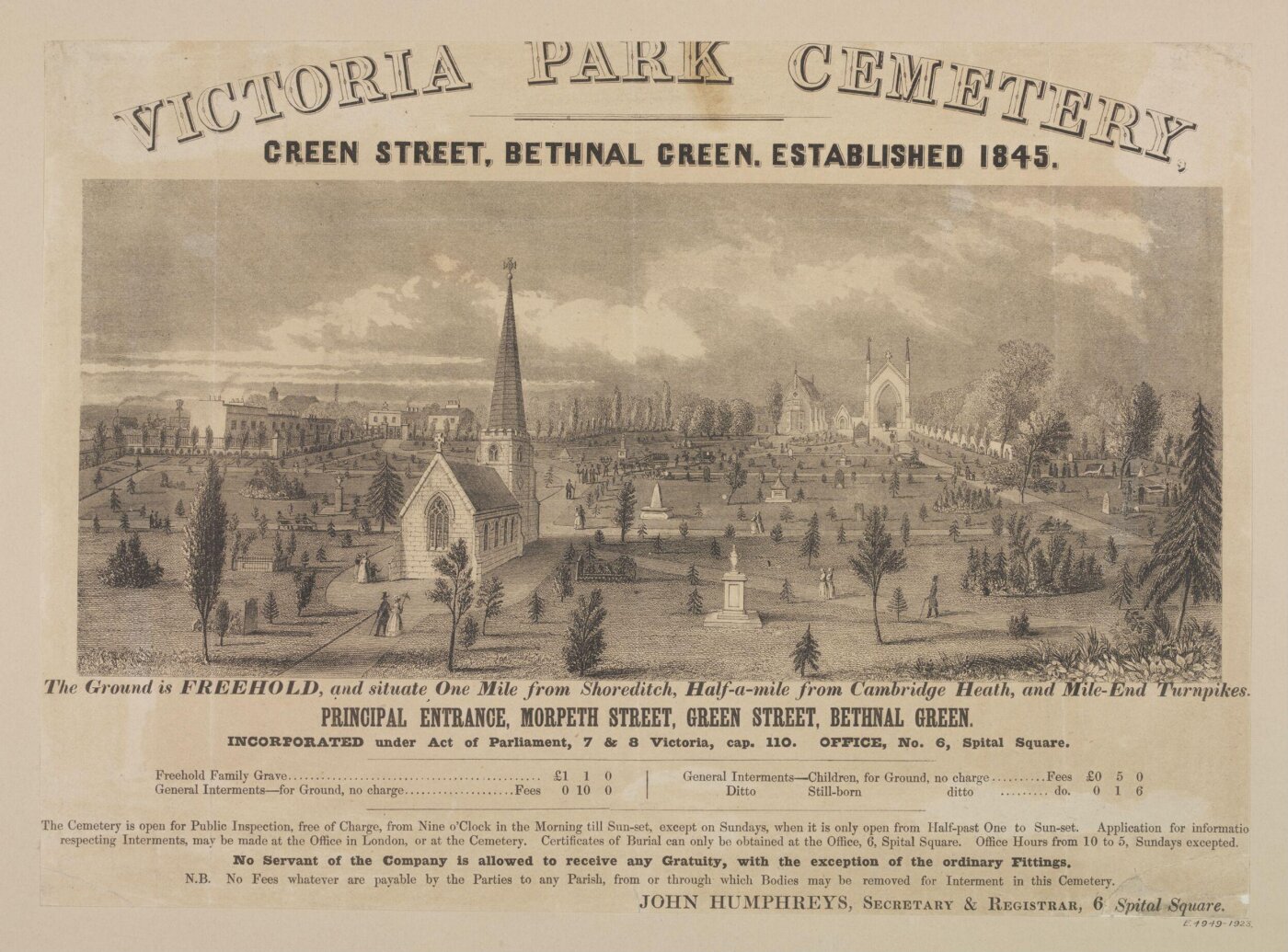 Unknown, Victoria Park Cemetery, Green Street, Bethnal Green, Established 1845