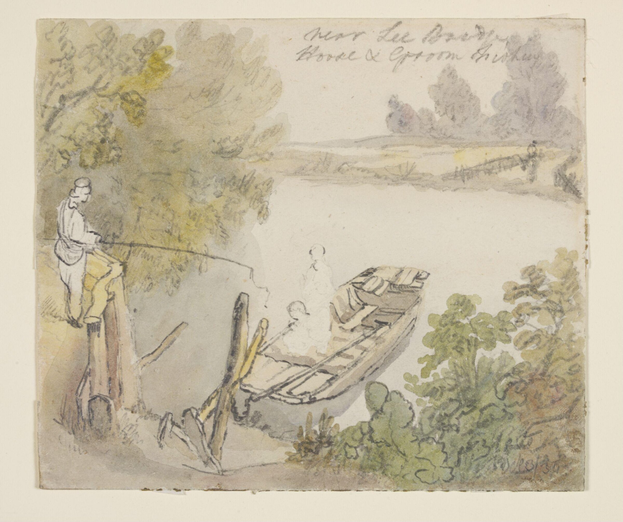Near Lee Bridge, Horse and Groom Fishery, Thomas Hosmer Shepherd, 1830