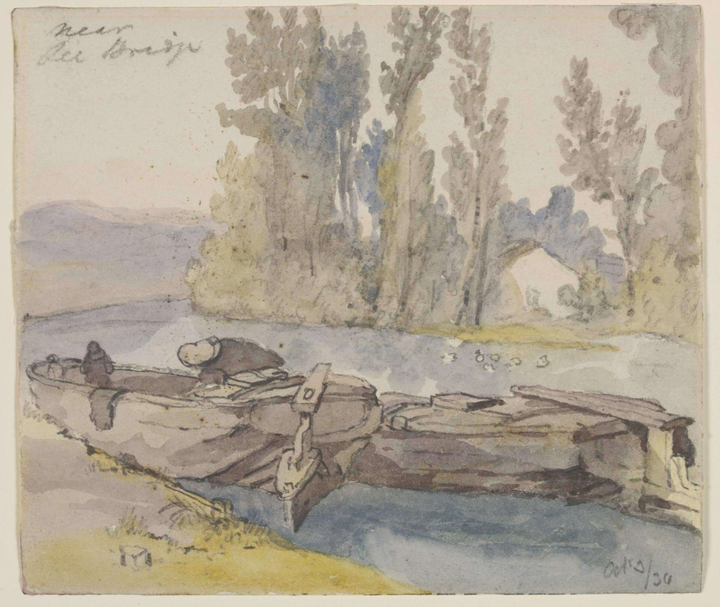 An angler, near Lea Bridge, 1834., Thomas Hosmer Shepherd, 1834