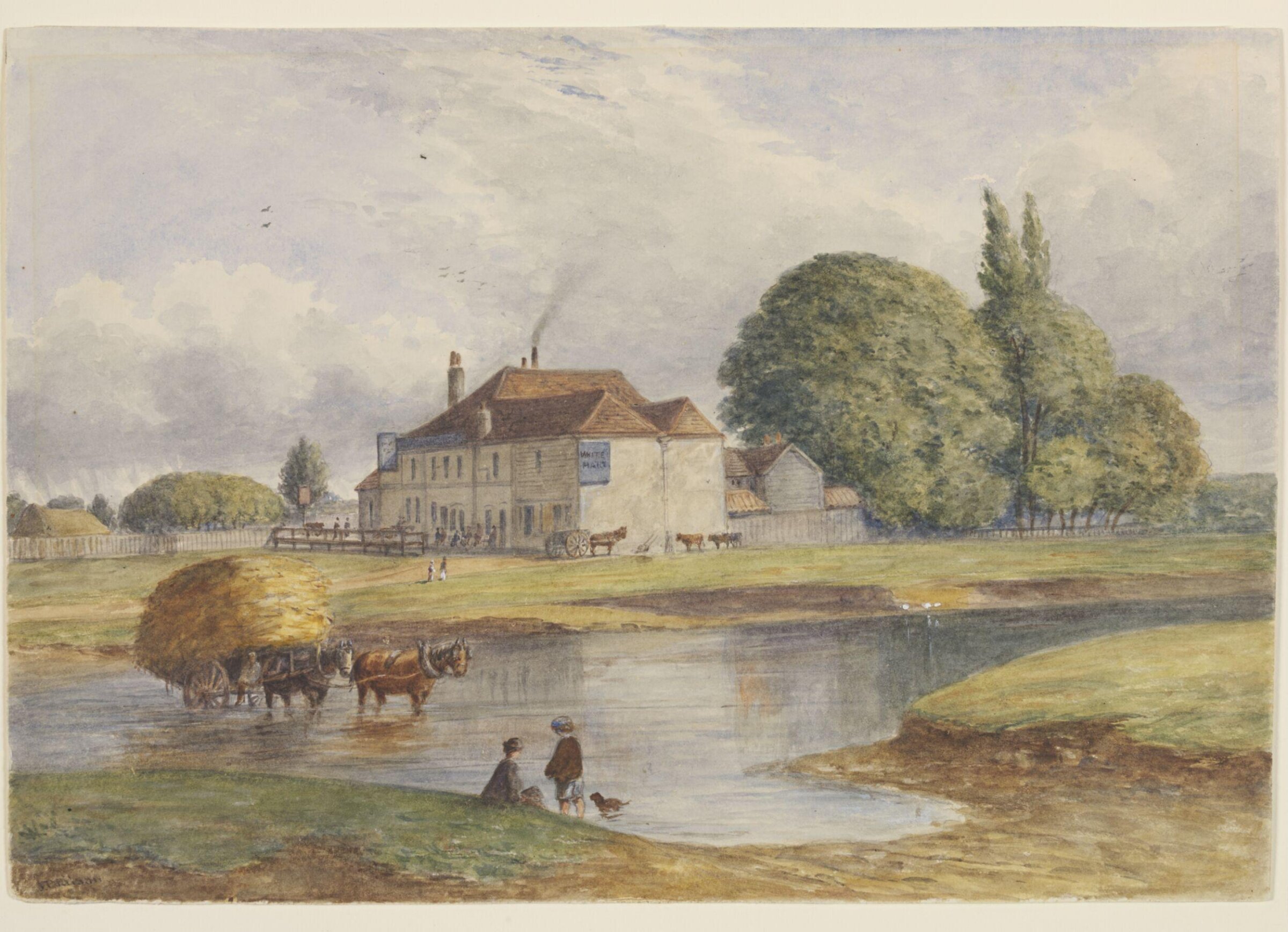 The White Hart, on the River Lea at Temple Mills, Hackney Marshes, J. T. Wilson, July 1869