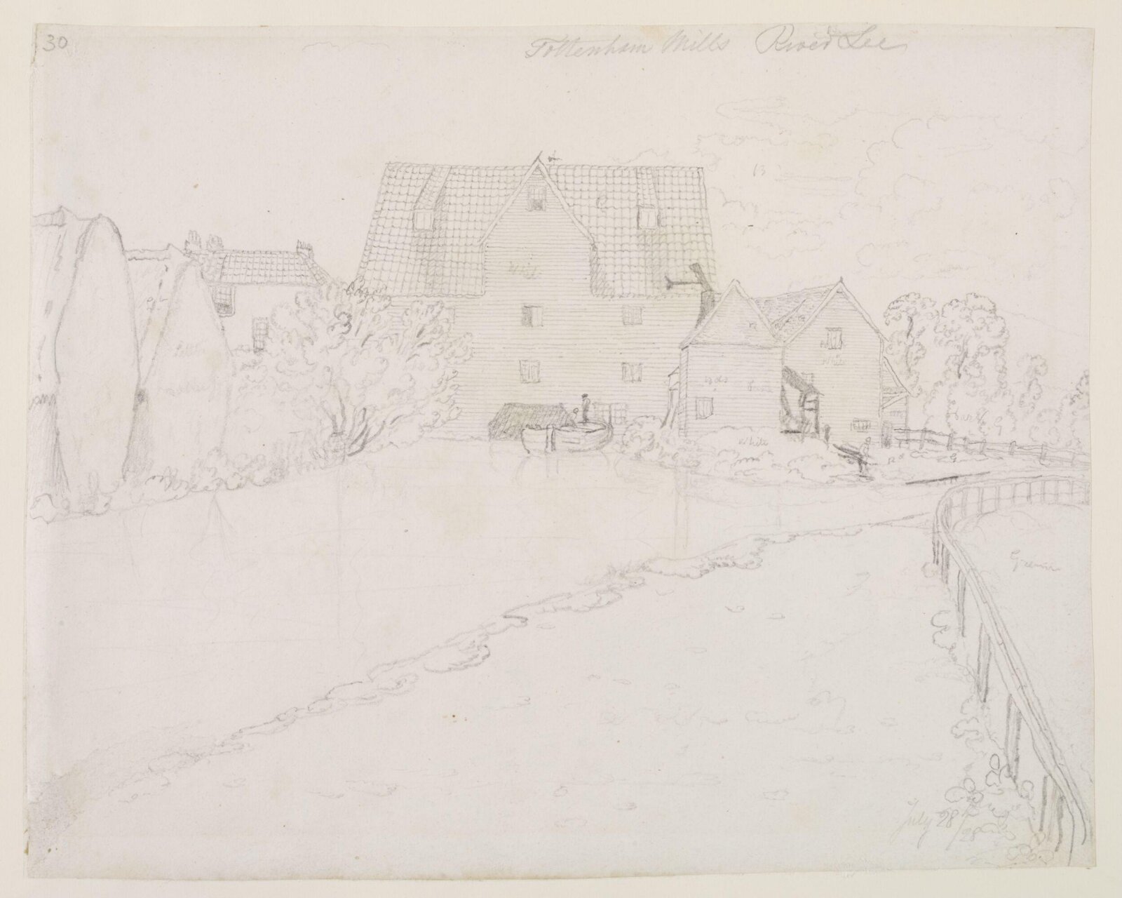 Tottenham Mills River Lee, Thomas Hosmer Shepherd, 1828
