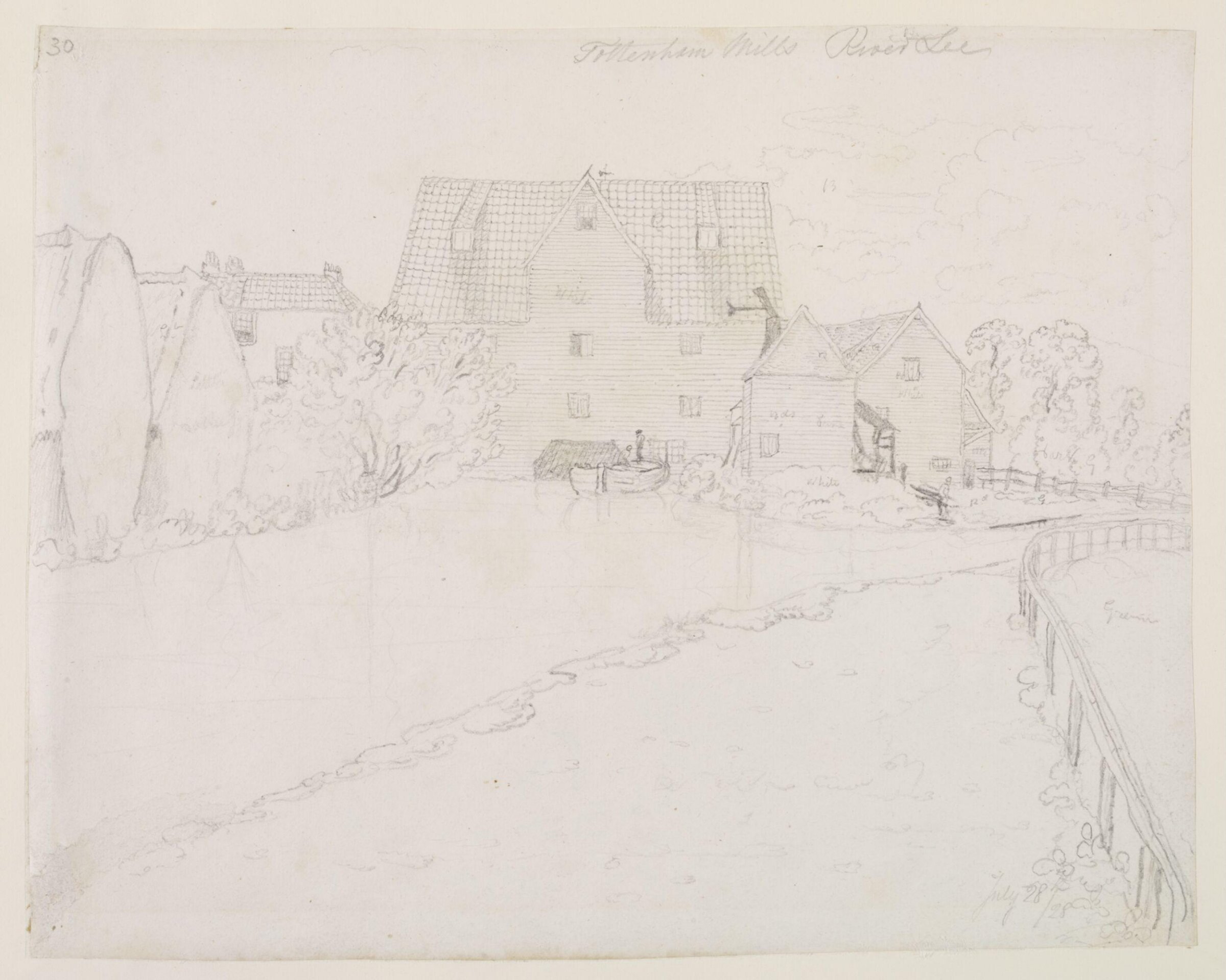 Tottenham Mills River Lee, Thomas Hosmer Shepherd, 1828