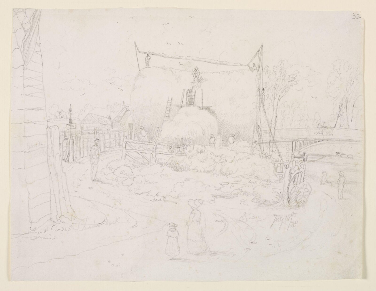 Haymaking by the Lee, Thomas Hosmer Shepherd, 1828