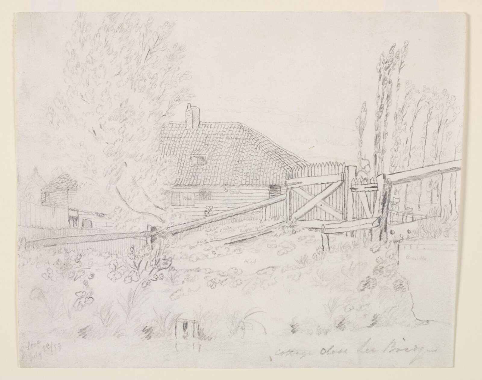 Cottage close to the Lea Bridge, Thomas Hosmer Shepherd, 1829
