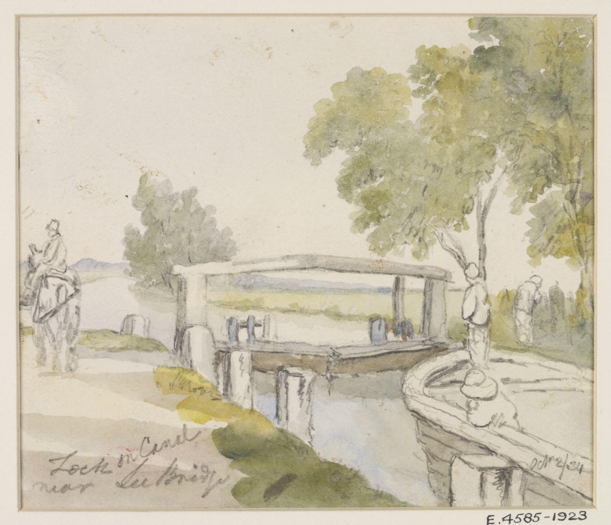 Lock on canal, near Lea Bridge., Thomas Hosmer Shepherd, 1834