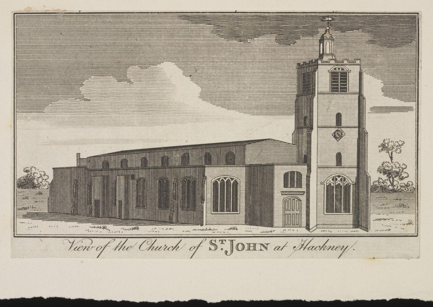 Unknown, View of the Church of St. John at Hackney