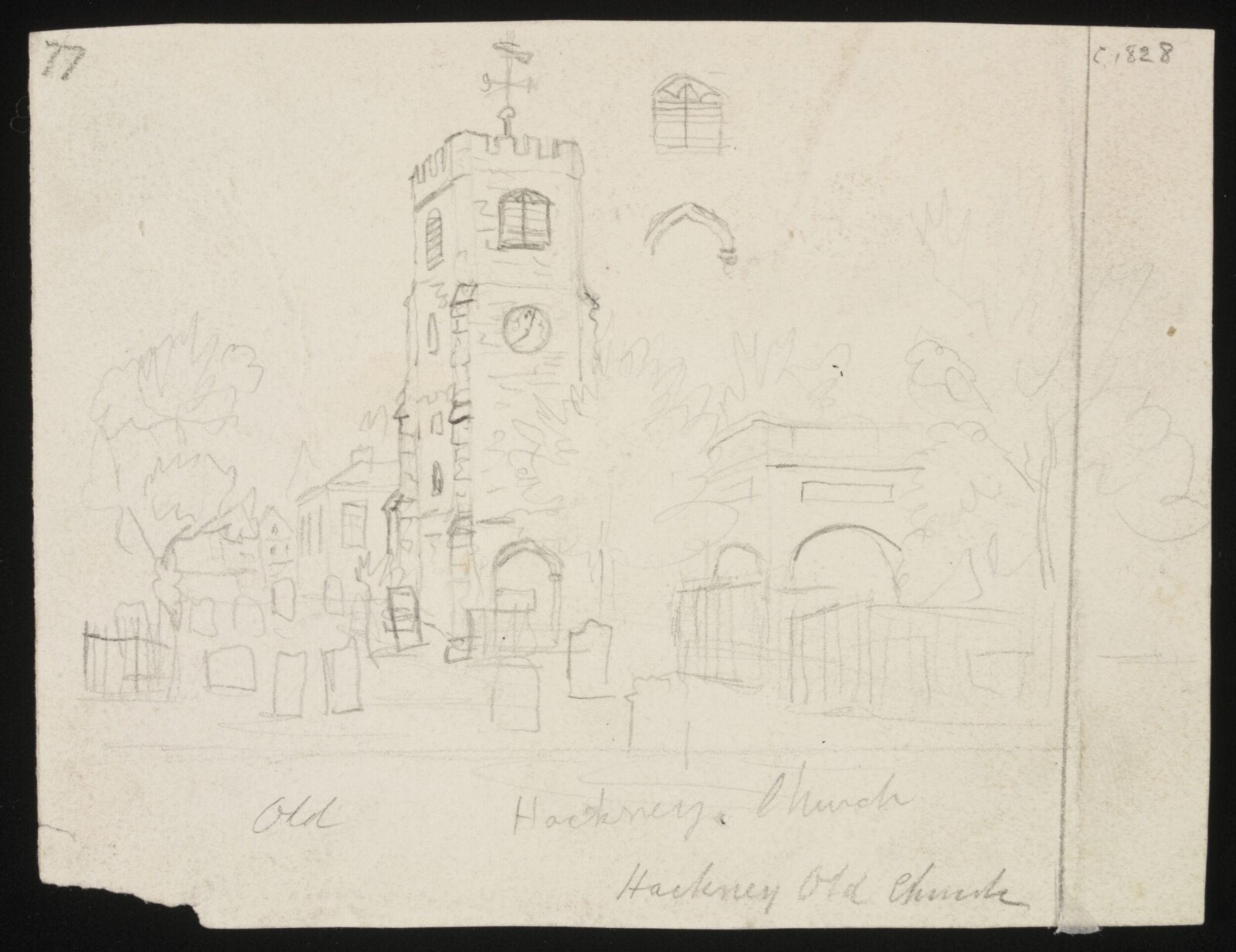Hackney Old Church, ca. 1828