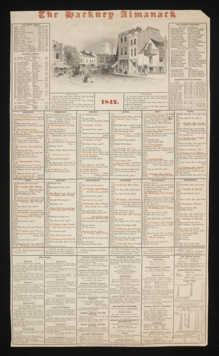 The Hackney Almanack, 1842 top image