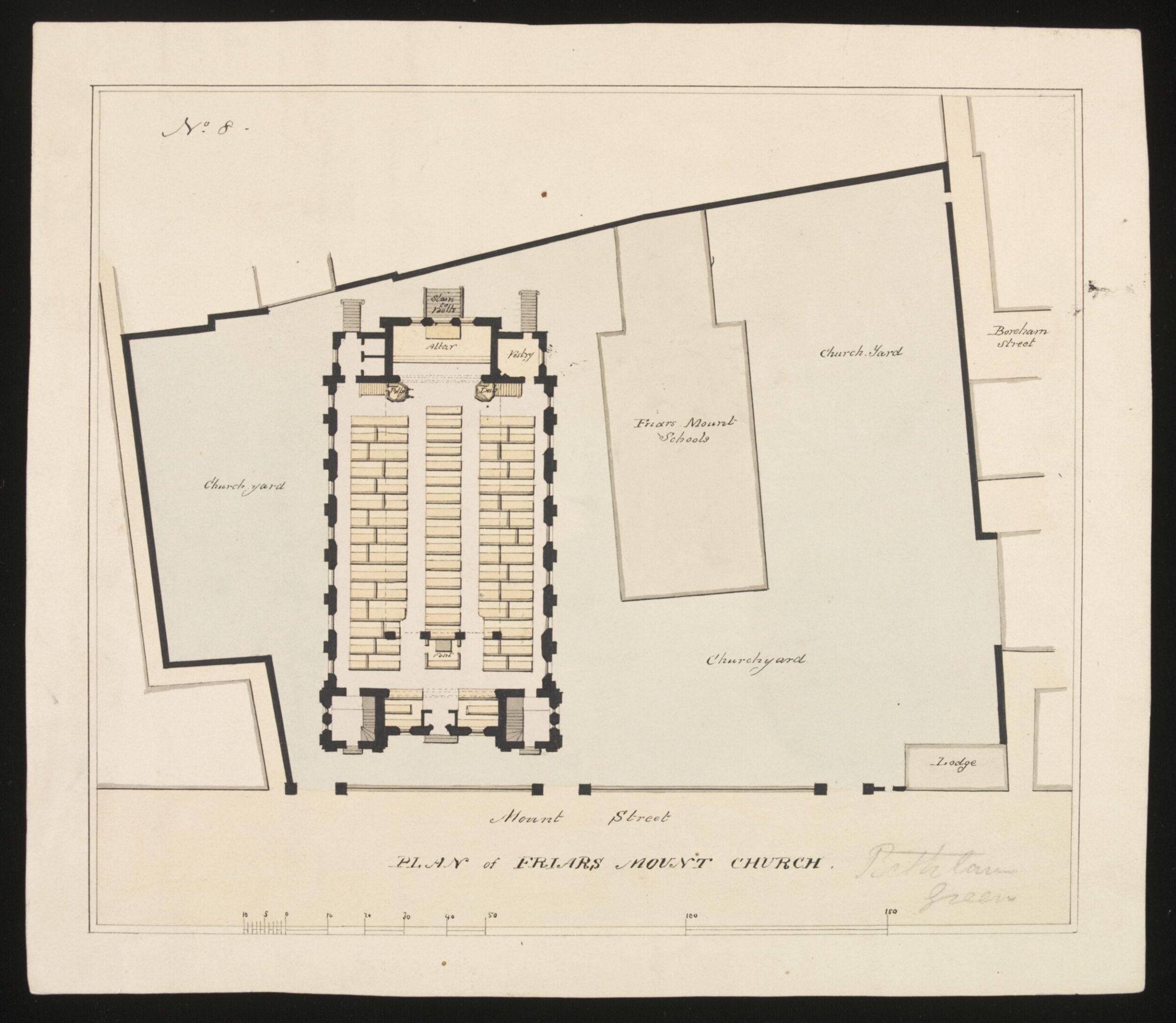 Plan of Friars Mount Church, T. S. Walker, 1841