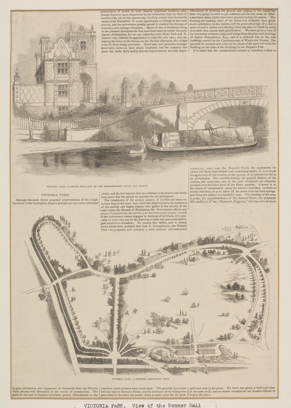 Unknown, Victoria Park.--Grand Entrance by the Elizabethan Lodge and Bridge