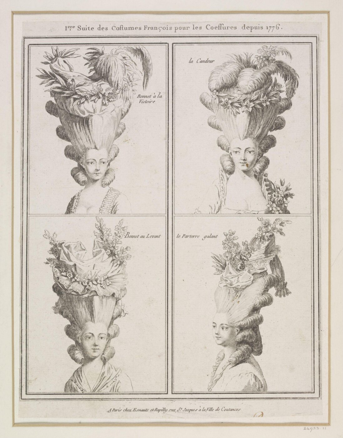 Unknown, 1ere Suite des Costumes Francois pour les Coeffures depuis 1776