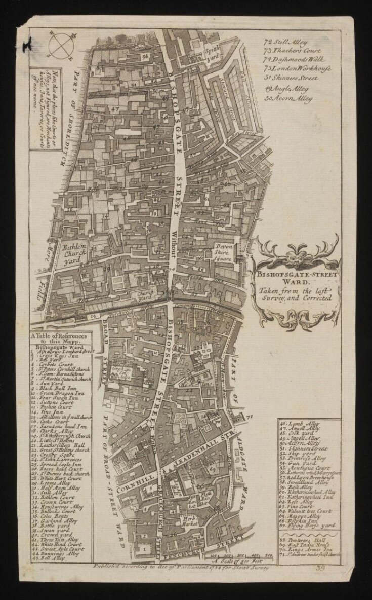 Bishopsgate-Street Ward, taken from the last Survey and Corrected top image