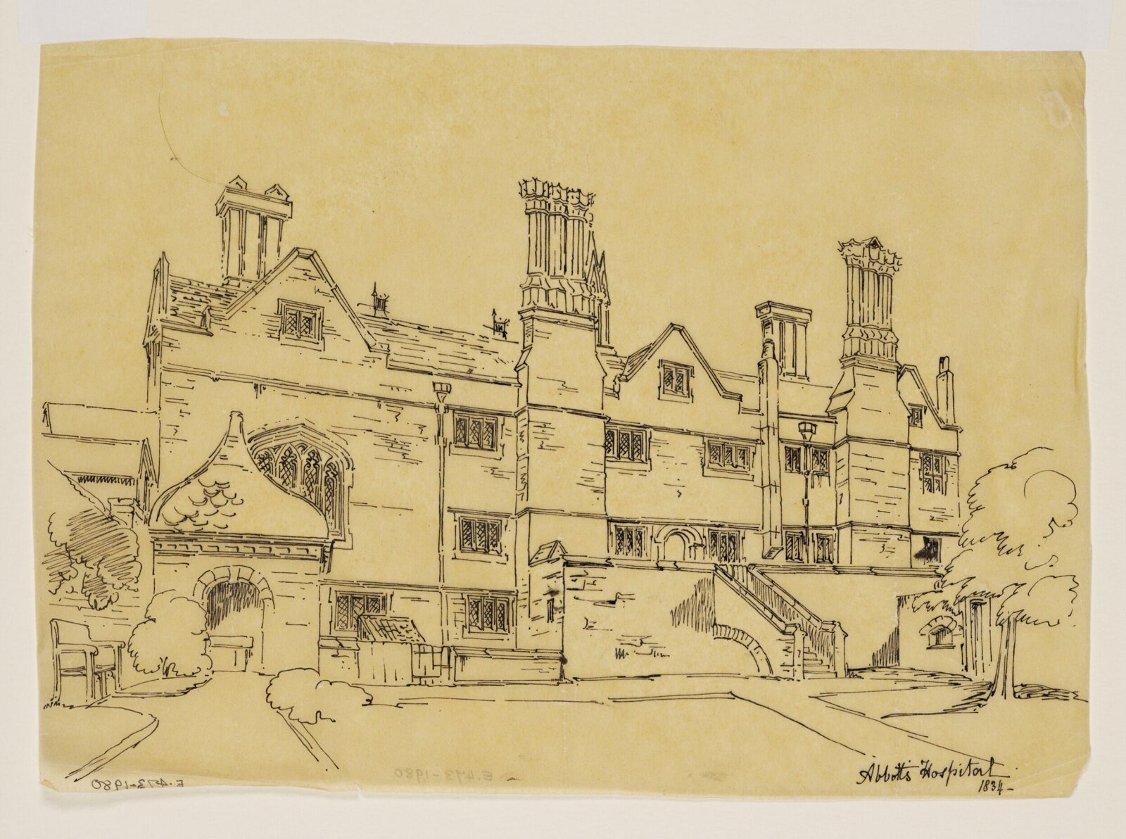 Drawing, Anthony Salvin, 1834