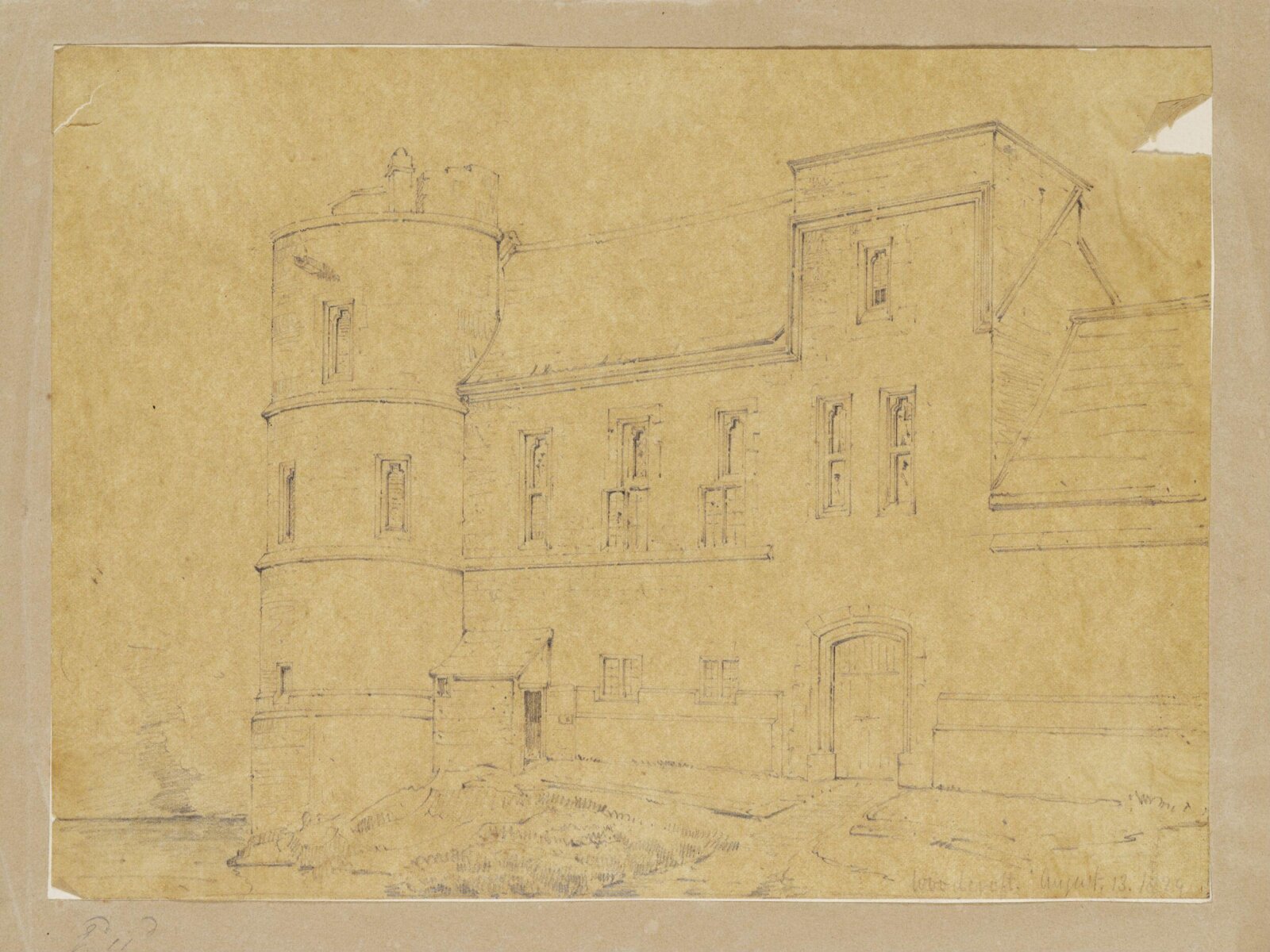 Drawing, Anthony Salvin, 13/8/1829