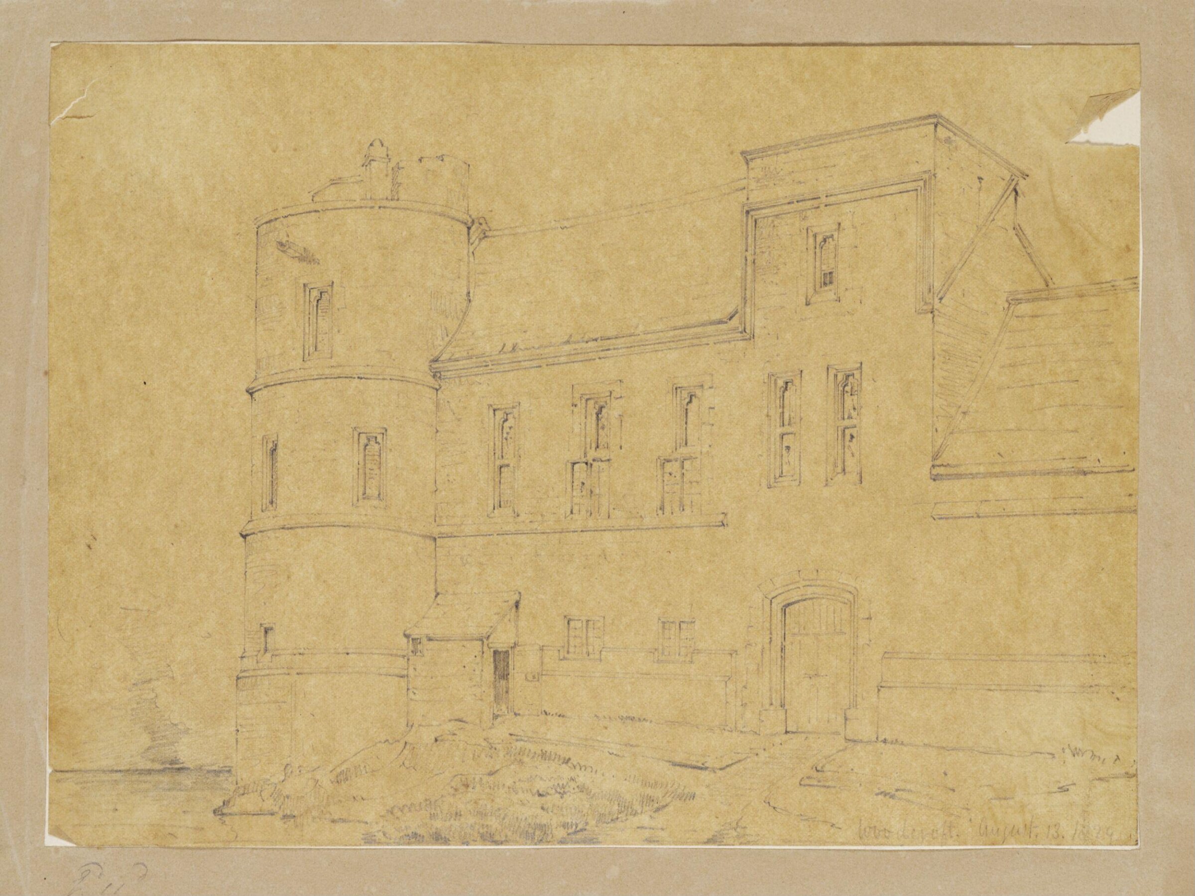 Drawing, Anthony Salvin, 13/8/1829